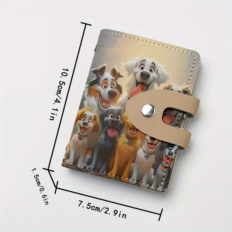 1pc Cartoon Dogs Print Credit Card Holder With 24 Card Sleeves Inside Business Card Holder Card Ca