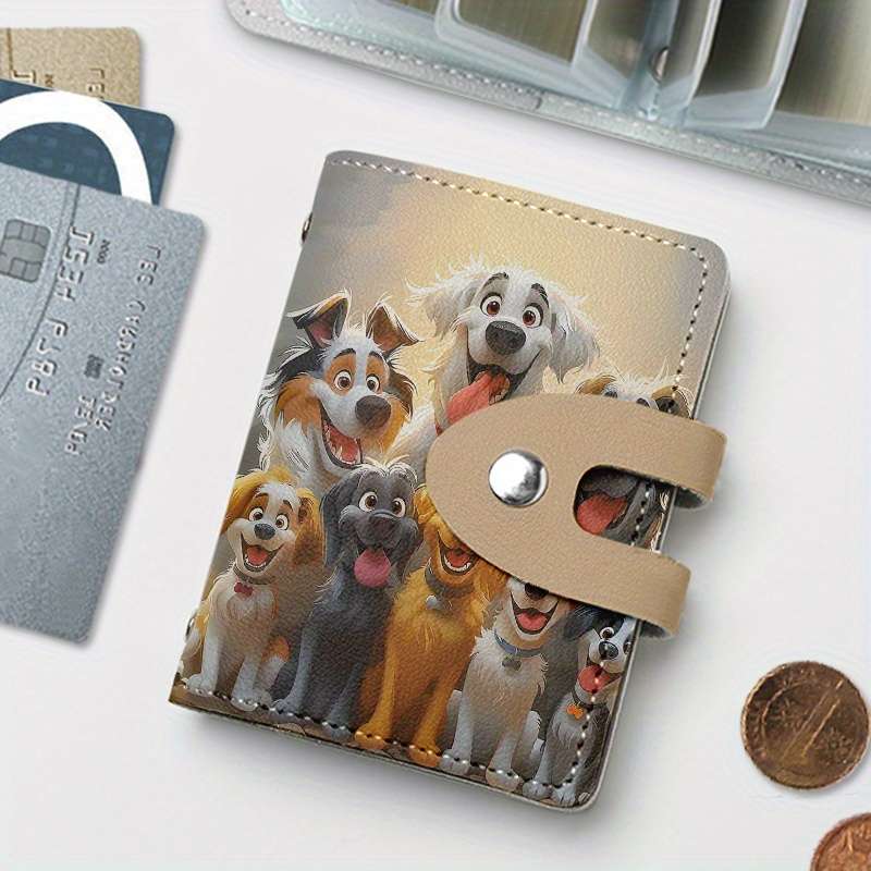 1pc Cartoon Dogs Print Credit Card Holder With 24 Card Sleeves Inside Business Card Holder Card Ca