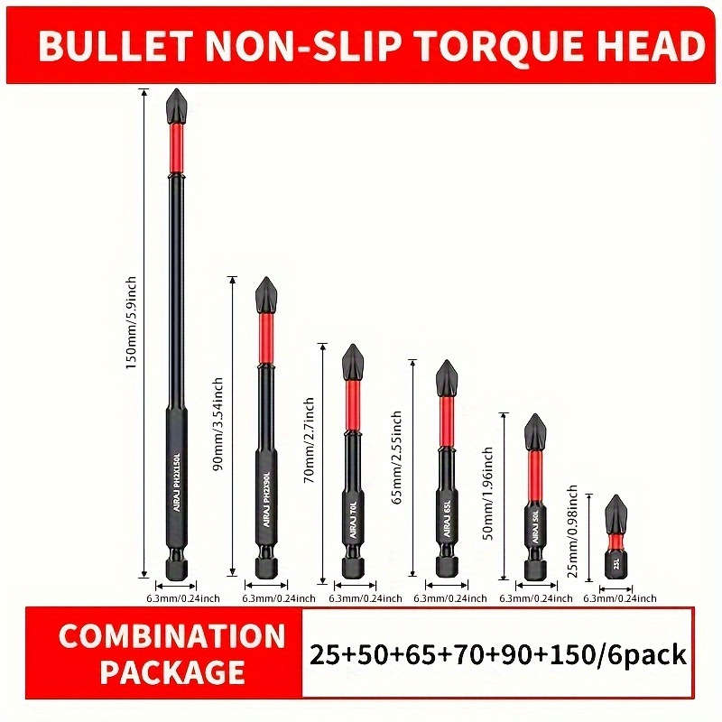 Screwdriver Bit Tool Set Color Counter Slip Screwdriver Assembly