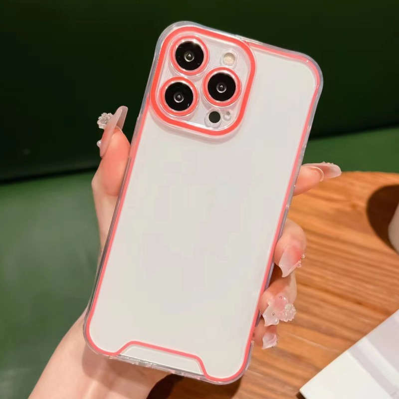 1Pc Pink Red For iPhone 13 Phone Case Phone Cover