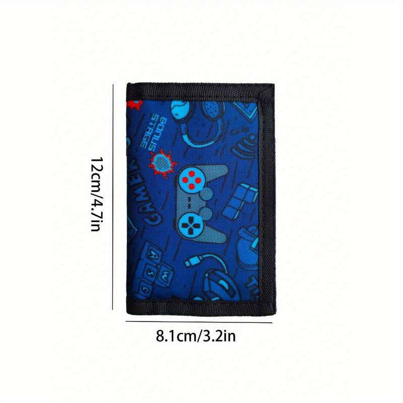 1pc Boys Trifold Wallet With Game Console Print Casual Portable Coins Purse Durable Card Hold