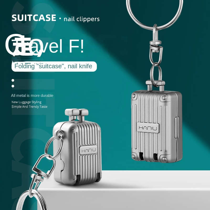 1pc Stainless Steel Fingernail Clippers with Nail File Concave Blade Modern Design Foldable