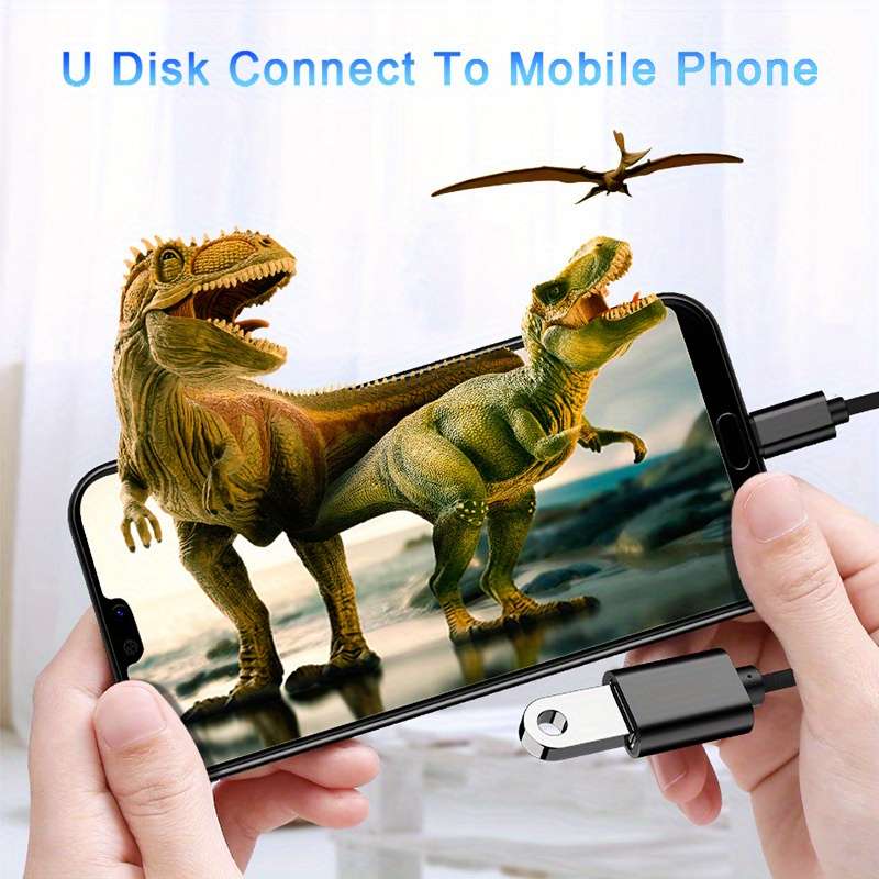 1pc Nylon Braided USB to Type-C Cable OTG Adapter for Data Transfer Power Output Input 0-5W