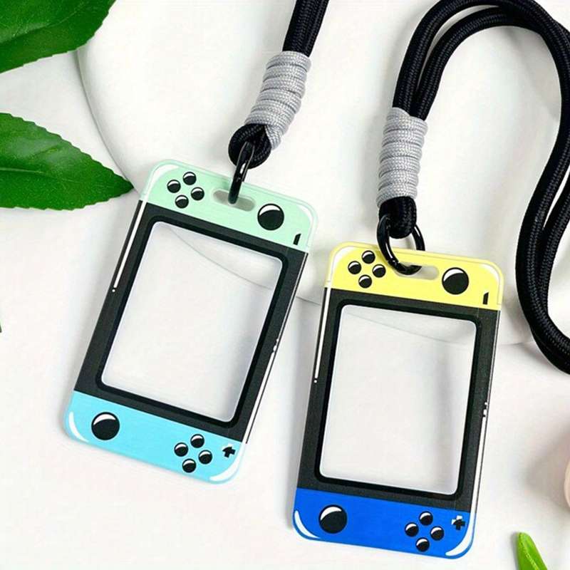 1pc Trendy Transparent Card Holder with Secure Snap Closure Perfect for School IDs Game Cards
