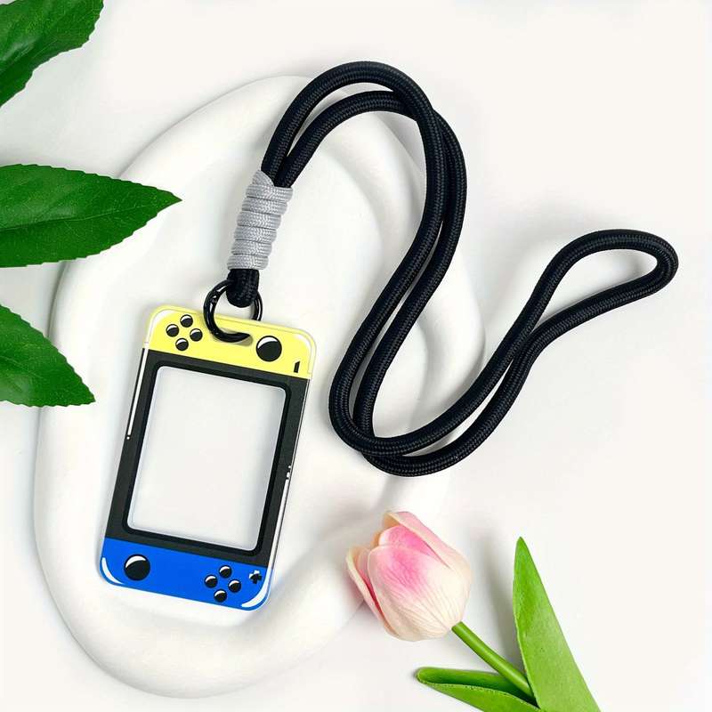 1pc Trendy Transparent Card Holder with Secure Snap Closure Perfect for School IDs Game Cards