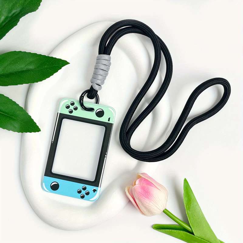1pc Trendy Transparent Card Holder with Secure Snap Closure Perfect for School IDs Game Cards