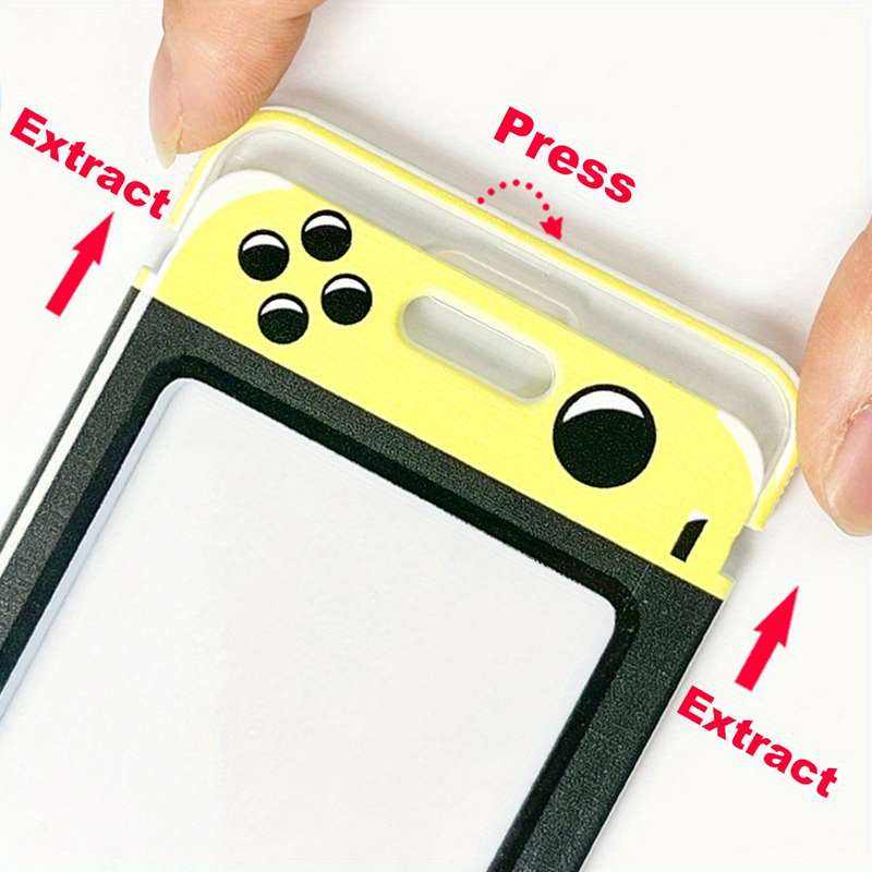 1pc Trendy Transparent Card Holder with Secure Snap Closure Perfect for School IDs Game Cards