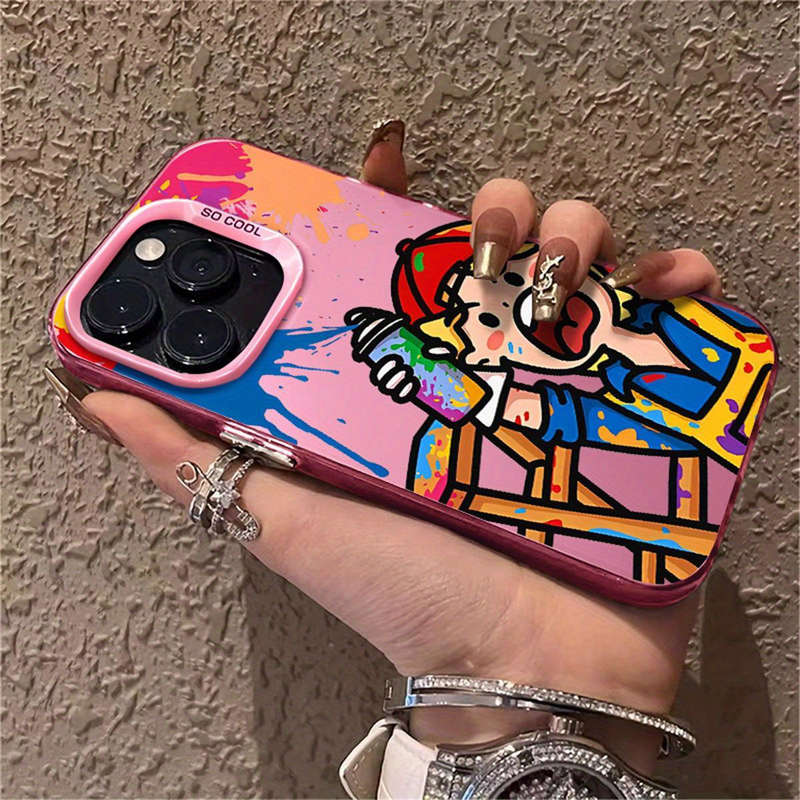 1Pc Pink Color For iPhone X XS Fantastic Doodle Phone Case