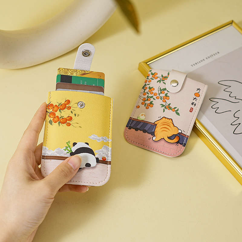 1pc Slim And Portable Credit Card Wallet With RFID Blocking Multiple Card Slots Cute Panda Design