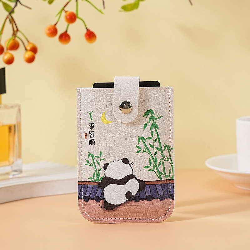1pc Slim And Portable Credit Card Wallet With RFID Blocking Multiple Card Slots Cute Panda Design