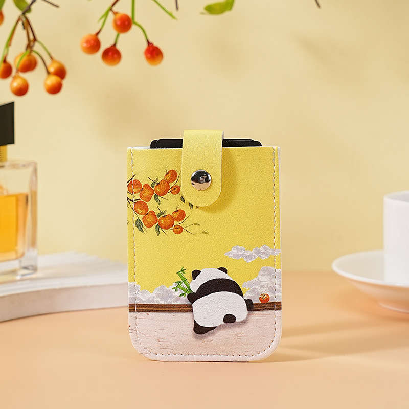 1pc Slim And Portable Credit Card Wallet With RFID Blocking Multiple Card Slots Cute Panda Design