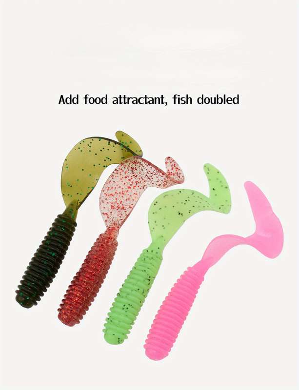 20pcs 5cm Premium Bionic Soft Worm Lures with Durable PVC Material Carp Fishing