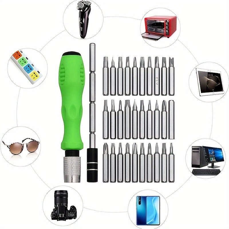 Screwdriver Bit Tool Set Color Green 32Pcs In 1