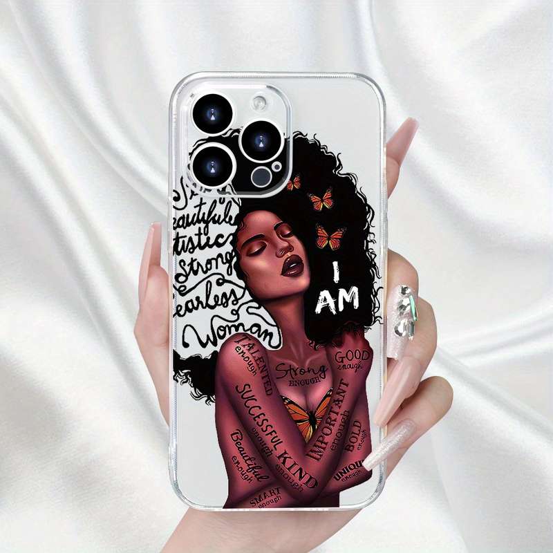 1Pc Transparent For iPhone XR African Girl Phone Case