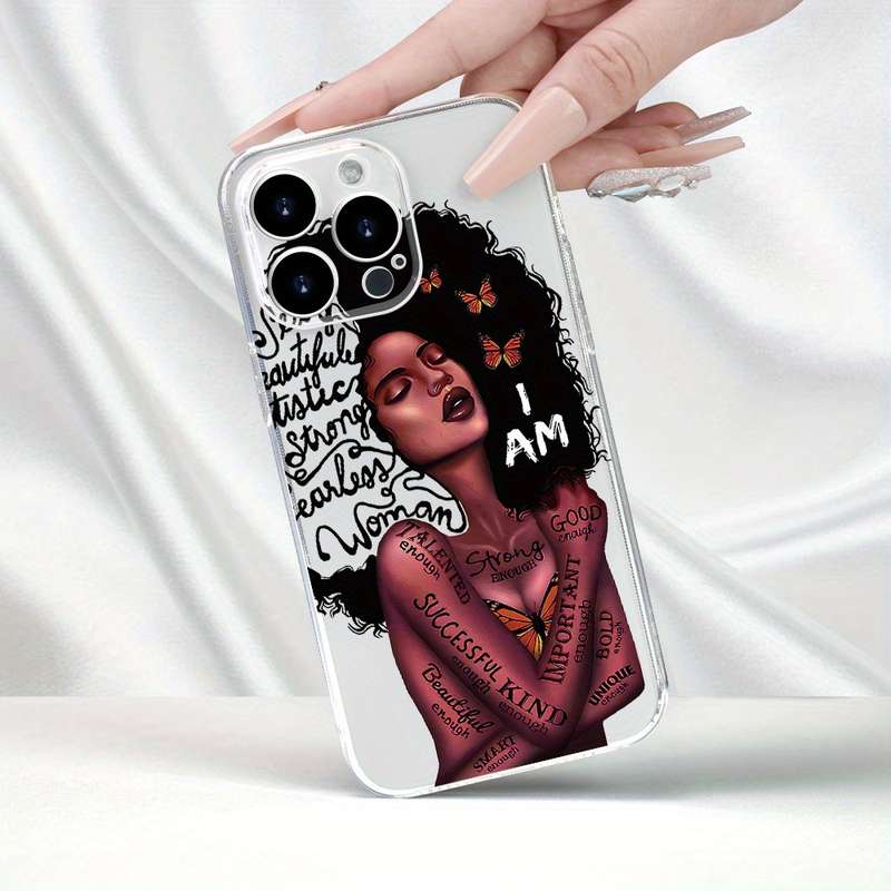 1Pc Transparent For iPhone XR African Girl Phone Case