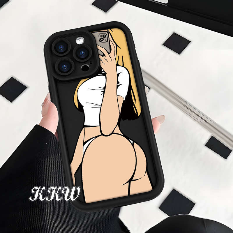 1Pc Black For iPhone 7 Plus 8 Plus Beauty Back View Hip Phone Case