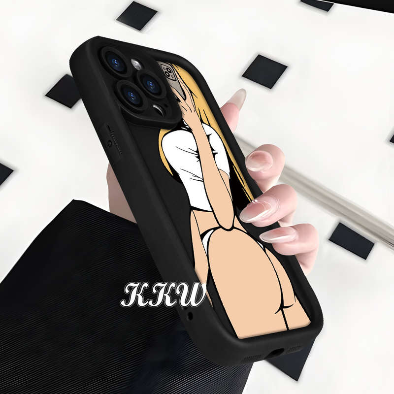 1Pc Black For iPhone 7 Plus 8 Plus Beauty Back View Hip Phone Case