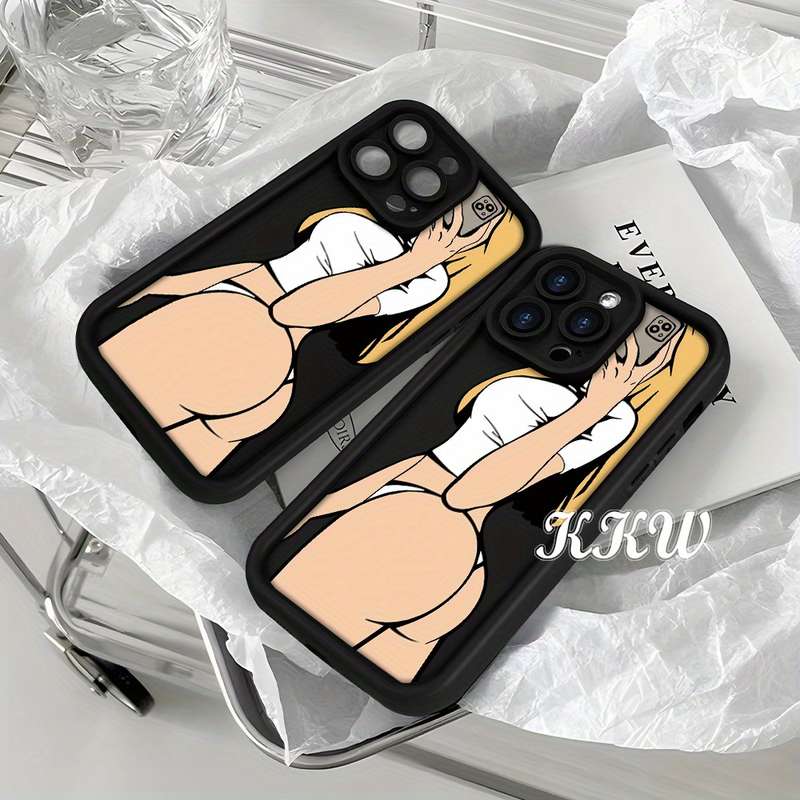1Pc Black For iPhone 7 Plus 8 Plus Beauty Back View Hip Phone Case