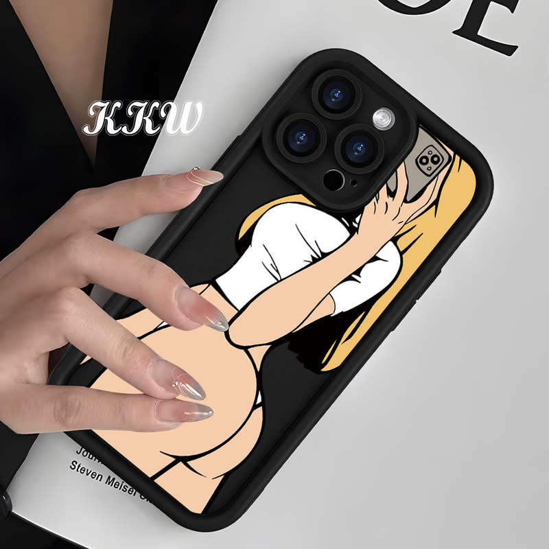 1Pc Black For iPhone 7 Plus 8 Plus Beauty Back View Hip Phone Case