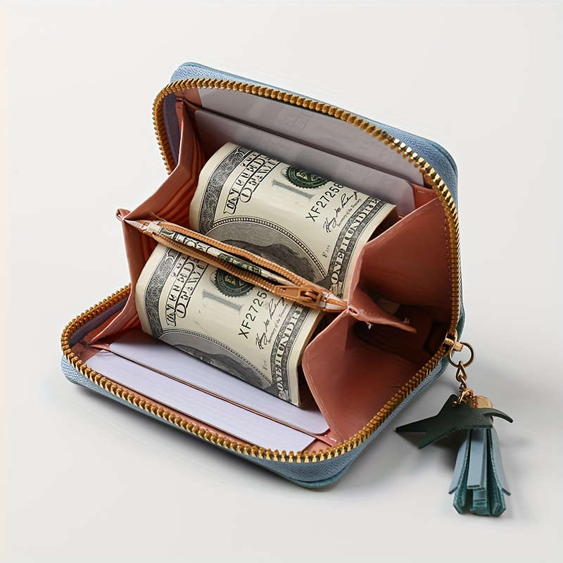 1pc Honey Girl Wallet with Tassel Heart Embroidery Korean Style Cute Women'S Coin Purse Mul