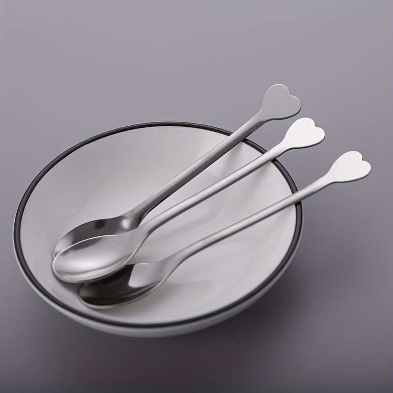 4pcs Spoons with Heart-Shaped Handles Perfect for Coffee Tea Soup and More