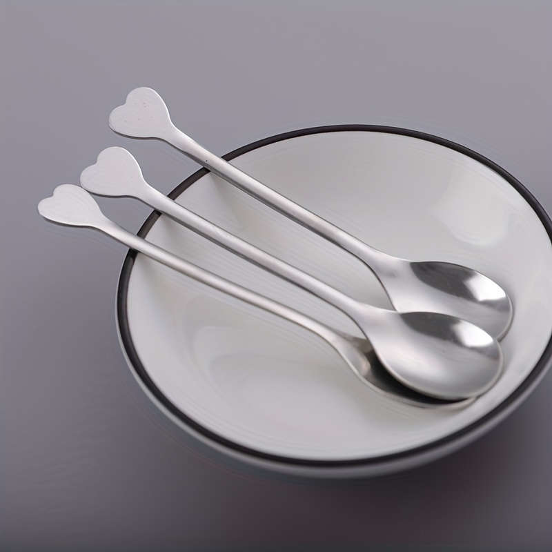 4pcs Spoons with Heart-Shaped Handles Perfect for Coffee Tea Soup and More