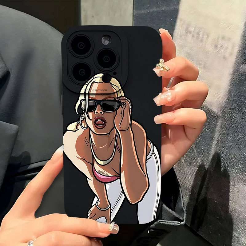 1Pc Mixed Color  For iPhone 7 Plus 8 Plus Glasses Girl Pattern Phone Case