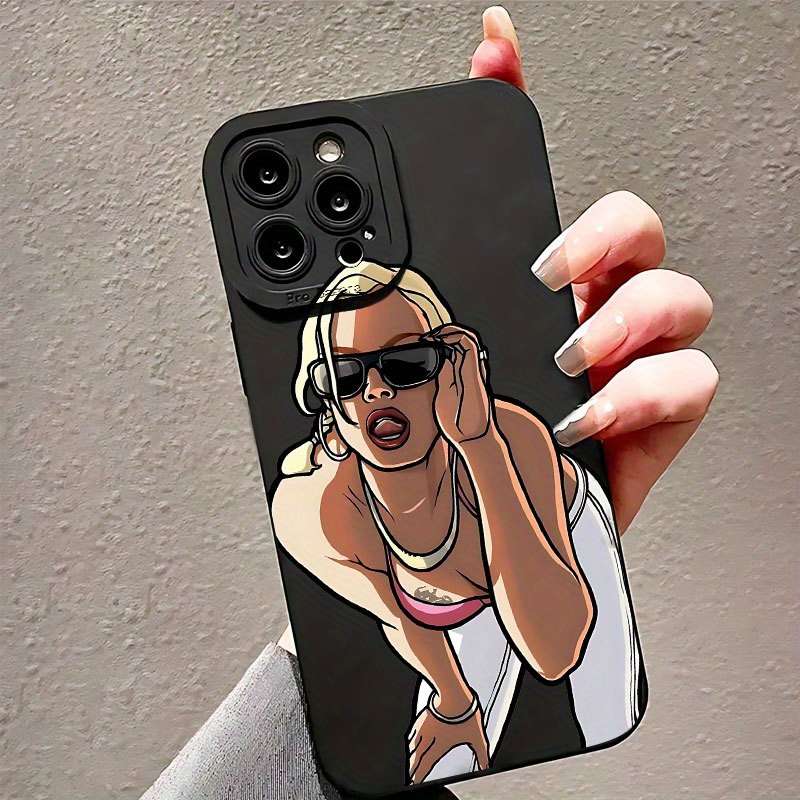 1Pc Mixed Color  For iPhone 7 Plus 8 Plus Glasses Girl Pattern Phone Case