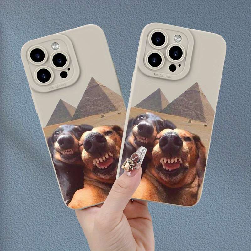 1Pc Ivory White For iPhone 7 8 SE2 SE3 Dog Selfie Phone Case