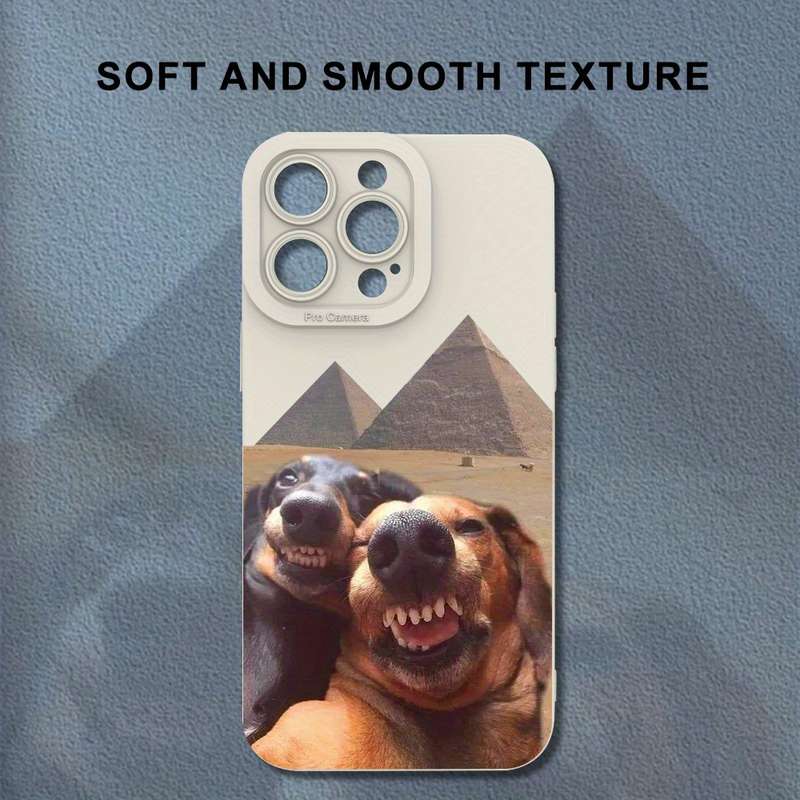 1Pc Ivory White For iPhone 7 8 SE2 SE3 Dog Selfie Phone Case
