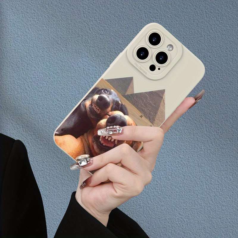 1Pc Ivory White For iPhone 7 8 SE2 SE3 Dog Selfie Phone Case