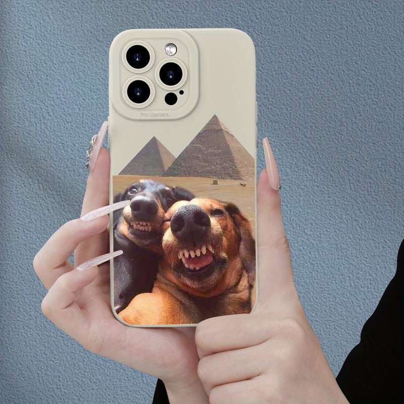 1Pc Ivory White For iPhone 7 8 SE2 SE3 Dog Selfie Phone Case
