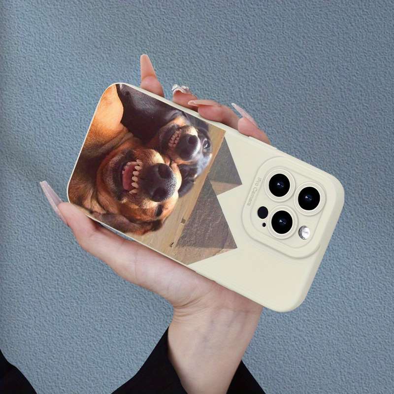 1Pc Ivory White For iPhone 7 8 SE2 SE3 Dog Selfie Phone Case