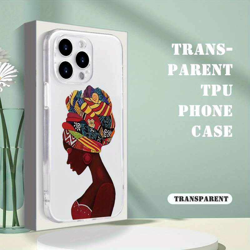 1Pc Transparent For iPhone XS Beautiful African Queen Phone Case