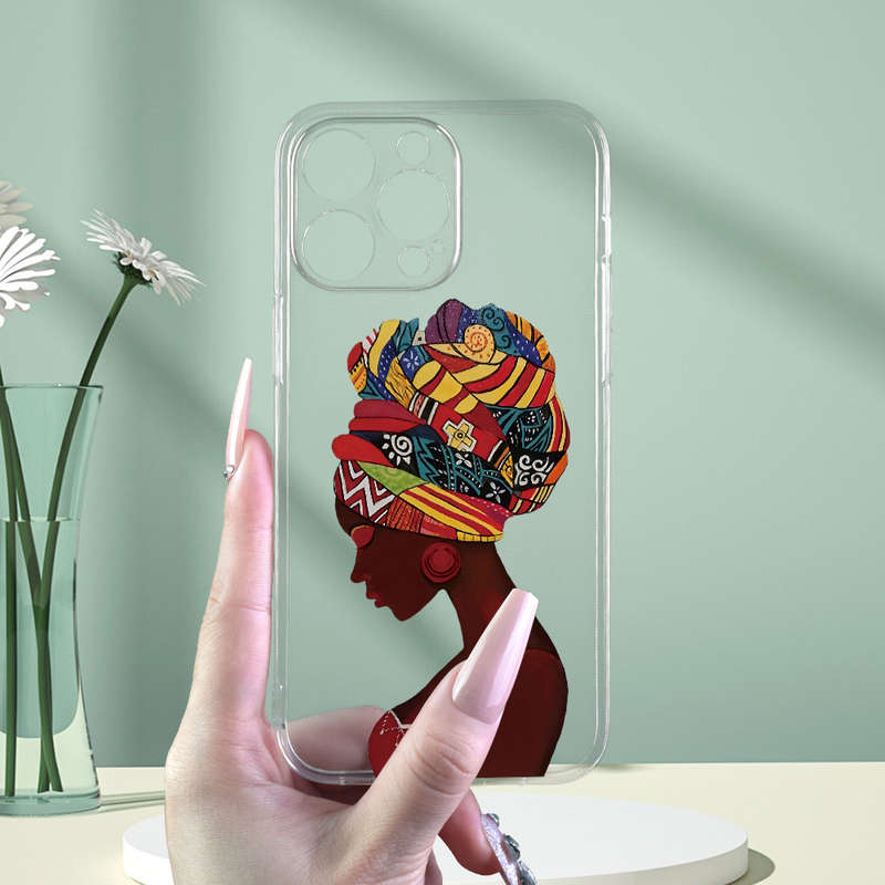 1Pc Transparent For iPhone XS Beautiful African Queen Phone Case