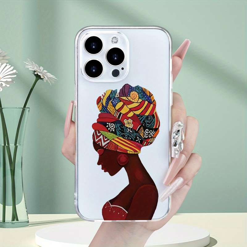 1Pc Transparent For iPhone XS Beautiful African Queen Phone Case