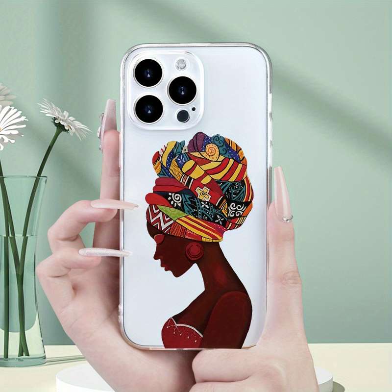 1Pc Transparent For iPhone XS Beautiful African Queen Phone Case