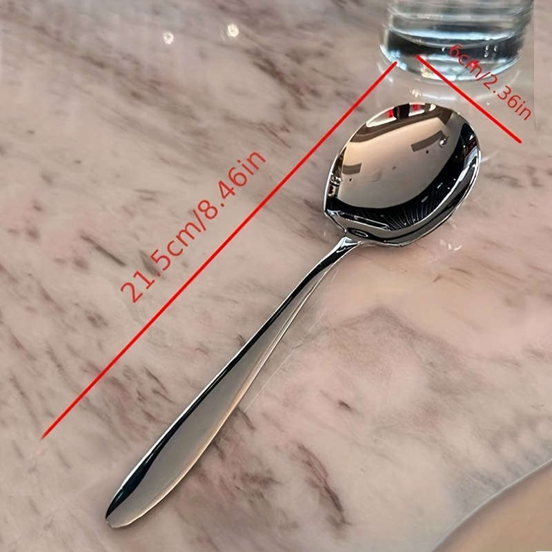 1pc Heavy-Duty Stainless Steel Serving Spoon with Ergonomic Thick Handle for Kitchen Dining R
