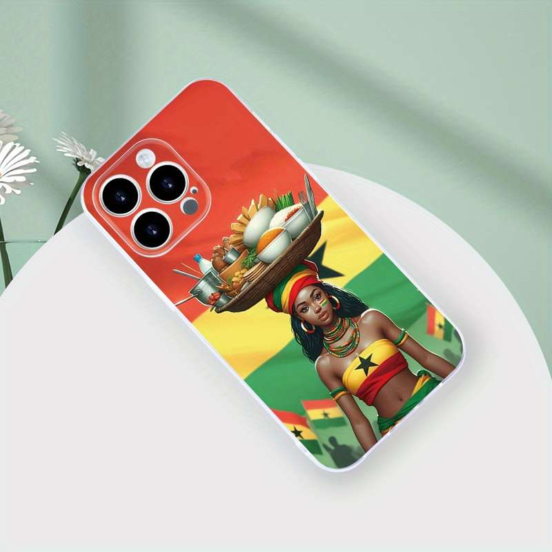 1Pc Transparent For iPhone 8 Plus Beautiful African Girl Phone Case