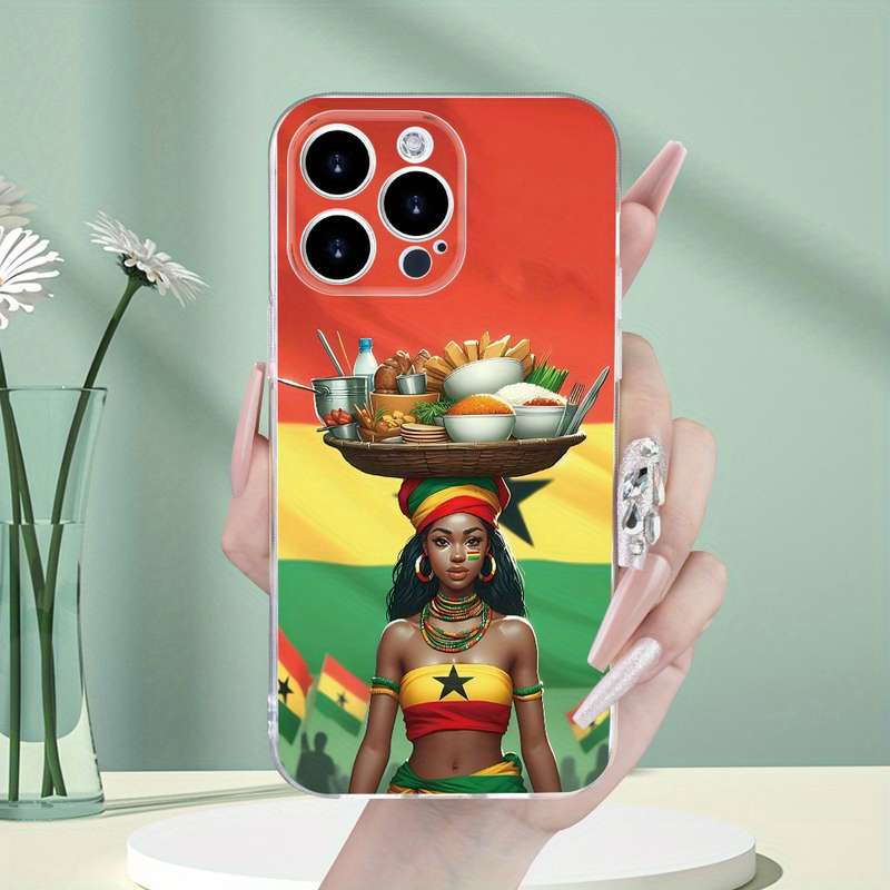 1Pc Transparent For iPhone 8 Plus Beautiful African Girl Phone Case