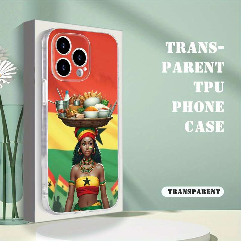 1Pc Transparent For iPhone 8 Plus Beautiful African Girl Phone Case