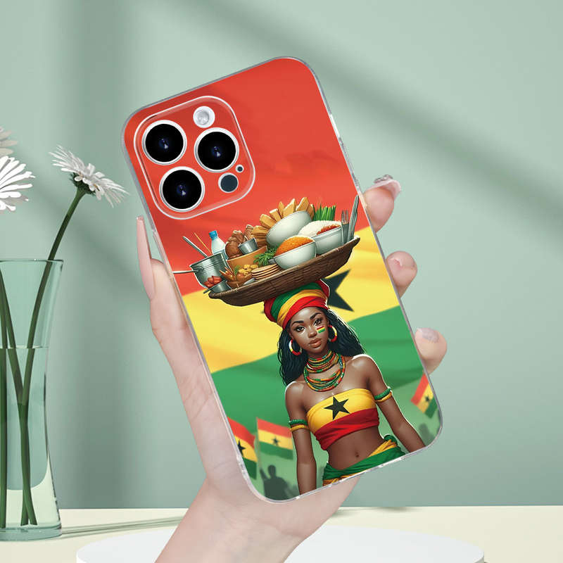 1Pc Transparent For iPhone 8 Plus Beautiful African Girl Phone Case