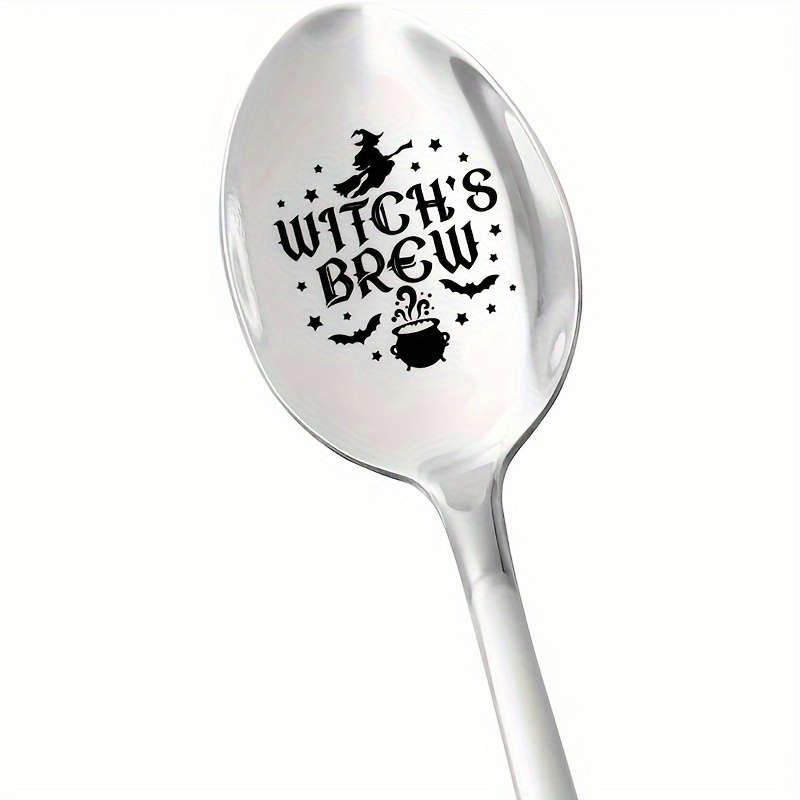 1pc Witch's Brew Stainless Steel Engraved Spoon Unique Gift for Hot Chocolate Coffee Lovers