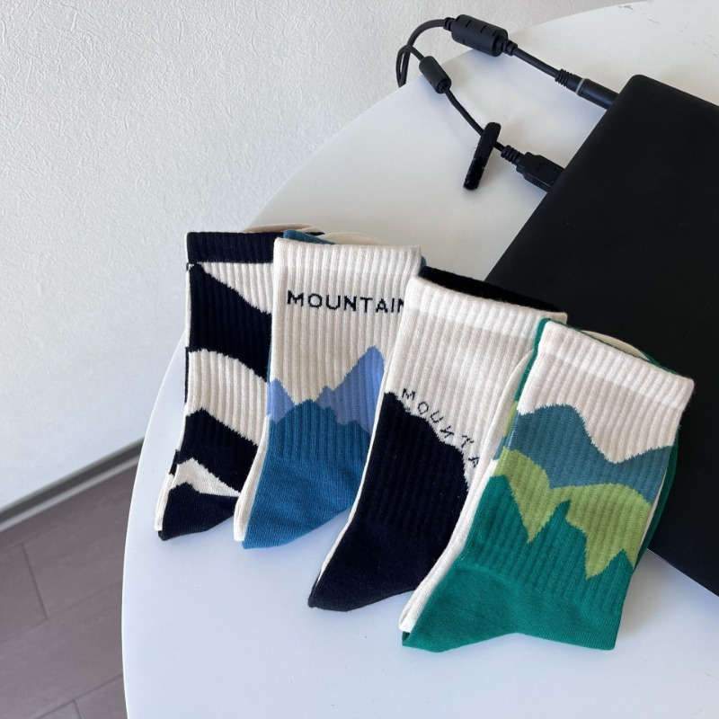 3 Pairs Random Colors One Size High Elastic Socks