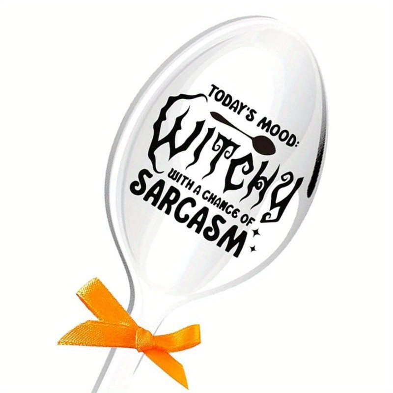 1pc Stainless Steel Spoon Today's Mood Pattern Spoon Spoon Novelty Anniversary Christmas Gift