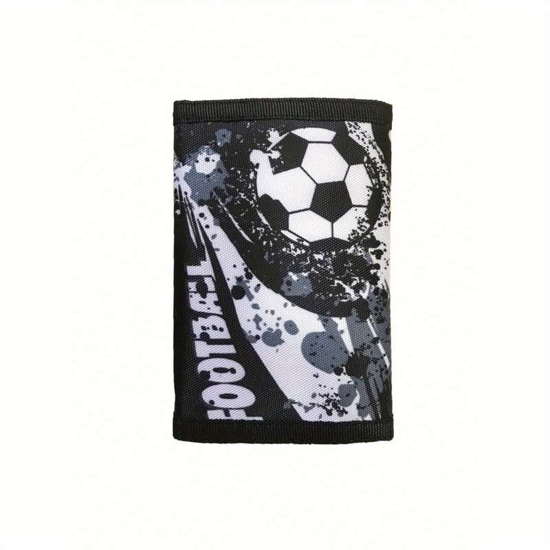 1pc Polyester Trifold Wallet for TeensLightweight Unlined with Zip Pocket Football-Themed Desi