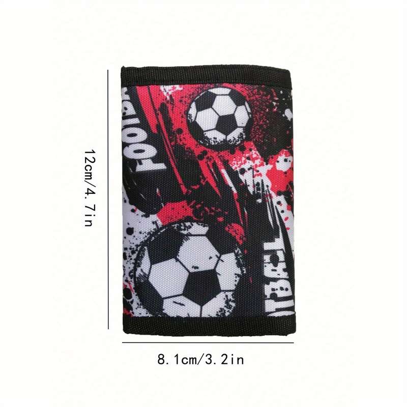 1pc Polyester Trifold Wallet for TeensLightweight Unlined with Zip Pocket Football-Themed Desi
