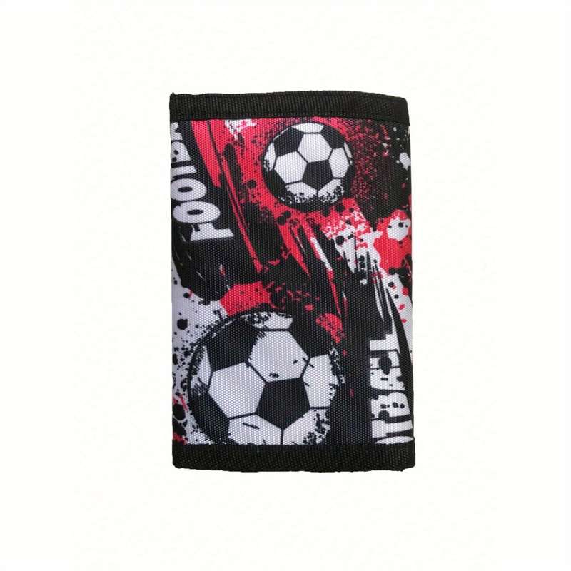1pc Polyester Trifold Wallet for TeensLightweight Unlined with Zip Pocket Football-Themed Desi