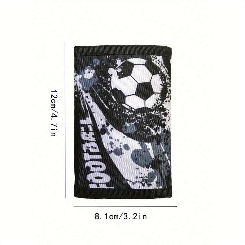 1pc Polyester Trifold Wallet for TeensLightweight Unlined with Zip Pocket Football-Themed Desi