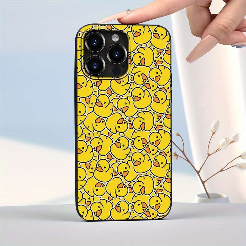 1Pc Black For iPhone SE Cartoon Little Yellow Duck Phone Case